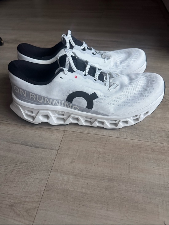 On Clouds Other - On Running Cloudmonster Mens Athletic Shoes in White/Black